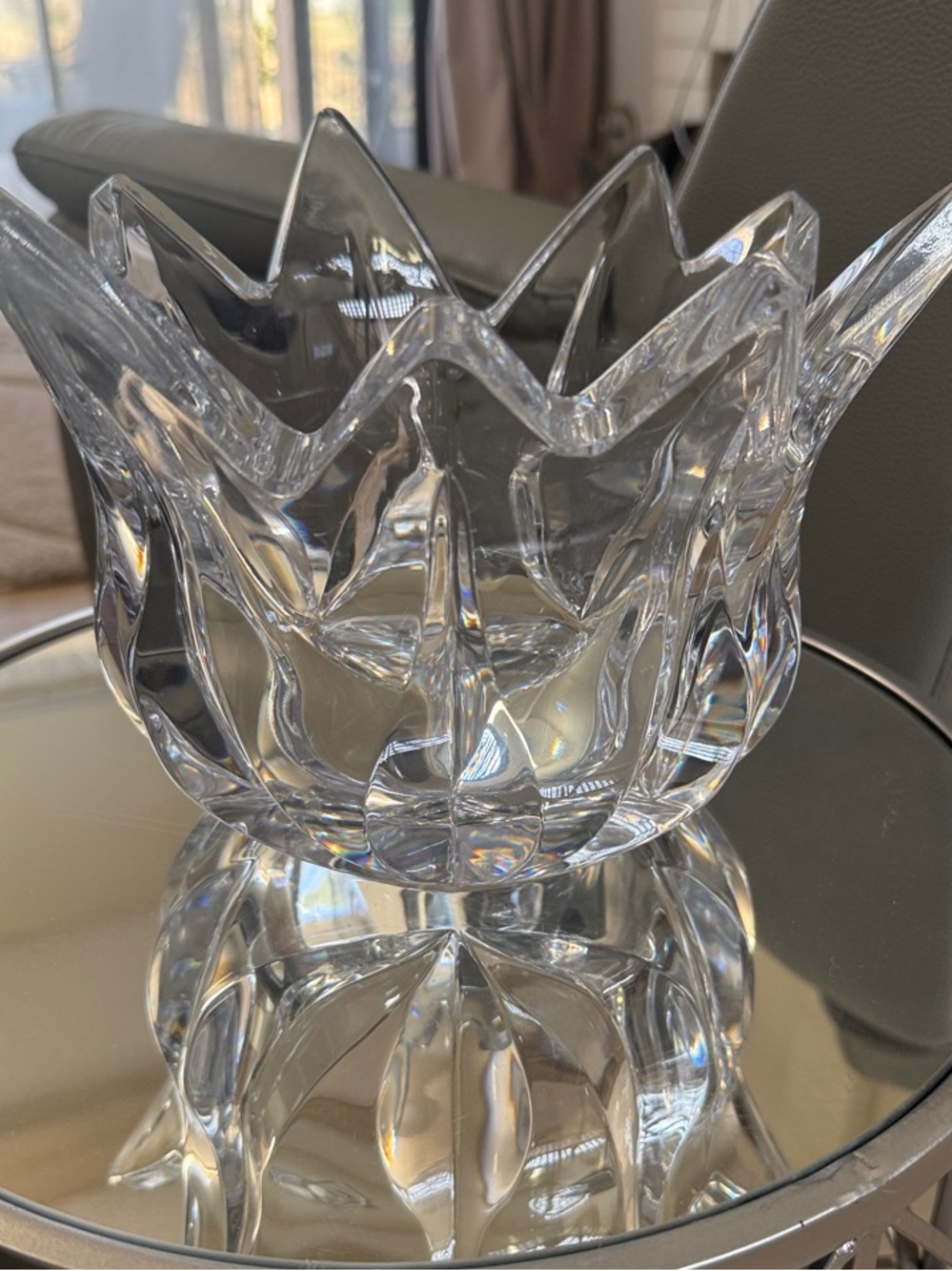 Mikasa Lotus Decorative Crystal Bowl - Clear